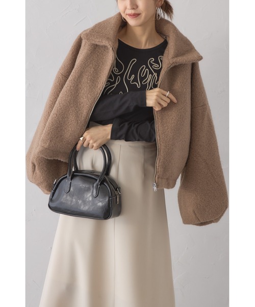 &. NOSTALGIA(アンドドットノスタルジア)の「【ZOZO限定】シープボアショートジャケット(その他アウター・レディース・グレイッシュベージュ/アイボリー/ダークグレー・M)」の14枚目の写真