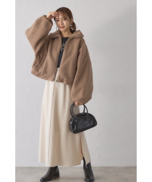 &. NOSTALGIA(アンドドットノスタルジア)の「【ZOZO限定】シープボアショートジャケット(その他アウター・レディース・グレイッシュベージュ/アイボリー/ダークグレー・M)」の15枚目の写真