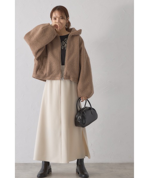 &. NOSTALGIA(アンドドットノスタルジア)の「【ZOZO限定】シープボアショートジャケット(その他アウター・レディース・グレイッシュベージュ/アイボリー/ダークグレー・M)」の16枚目の写真