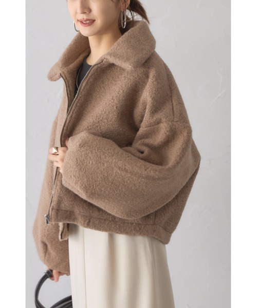 &. NOSTALGIA(アンドドットノスタルジア)の「【ZOZO限定】シープボアショートジャケット(その他アウター・レディース・グレイッシュベージュ/アイボリー/ダークグレー・M)」の18枚目の写真