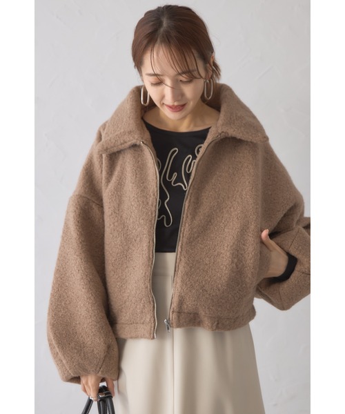 &. NOSTALGIA(アンドドットノスタルジア)の「【ZOZO限定】シープボアショートジャケット(その他アウター・レディース・グレイッシュベージュ/アイボリー/ダークグレー・M)」の21枚目の写真