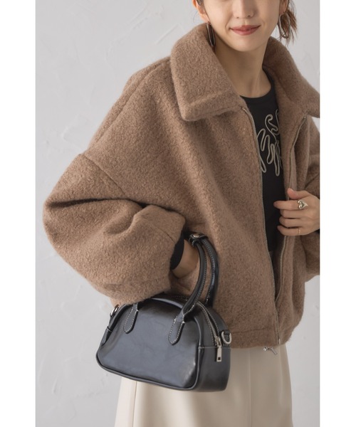 &. NOSTALGIA(アンドドットノスタルジア)の「【ZOZO限定】シープボアショートジャケット(その他アウター・レディース・グレイッシュベージュ/アイボリー/ダークグレー・M)」の22枚目の写真