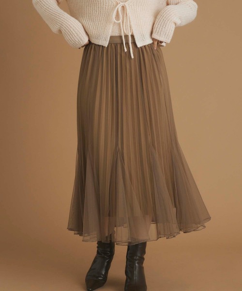 fifth(フィフス)の「インナープリーツチュールスカート(スカート・レディース・ブラウン/ブラック/アイボリー・M)」の3枚目の写真