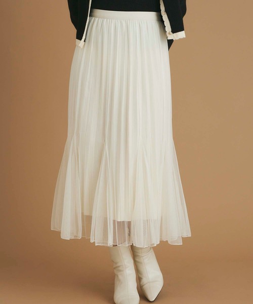 fifth(フィフス)の「インナープリーツチュールスカート(スカート・レディース・ブラウン/ブラック/アイボリー・M)」の2枚目の写真