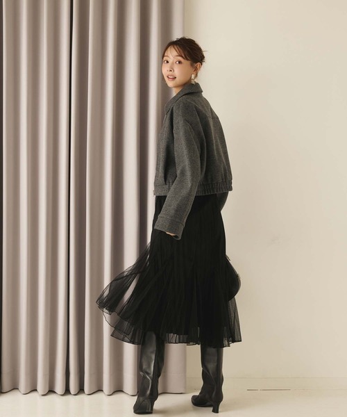 fifth(フィフス)の「インナープリーツチュールスカート(スカート・レディース・ブラウン/ブラック/アイボリー・M)」の7枚目の写真