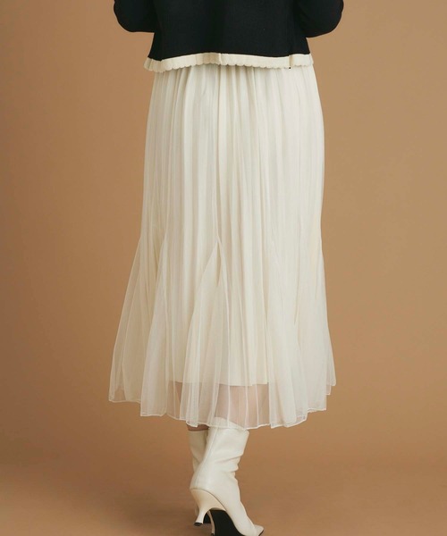 fifth(フィフス)の「インナープリーツチュールスカート(スカート・レディース・ブラウン/ブラック/アイボリー・M)」の9枚目の写真