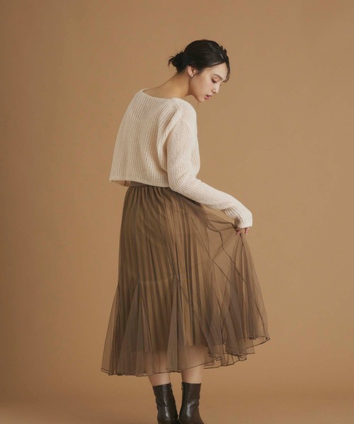 fifth(フィフス)の「インナープリーツチュールスカート(スカート・レディース・ブラウン/ブラック/アイボリー・M)」の19枚目の写真
