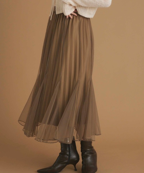 fifth(フィフス)の「インナープリーツチュールスカート(スカート・レディース・ブラウン/ブラック/アイボリー・M)」の13枚目の写真