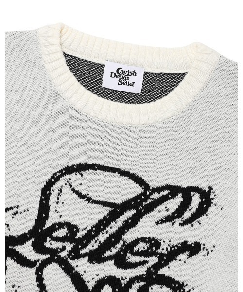 Cavish（カビシ）の「CAVISH／クラシックローズニット（ニット/セーター・レディース・チャコール/アイボリー・FREE）」の4枚目の写真