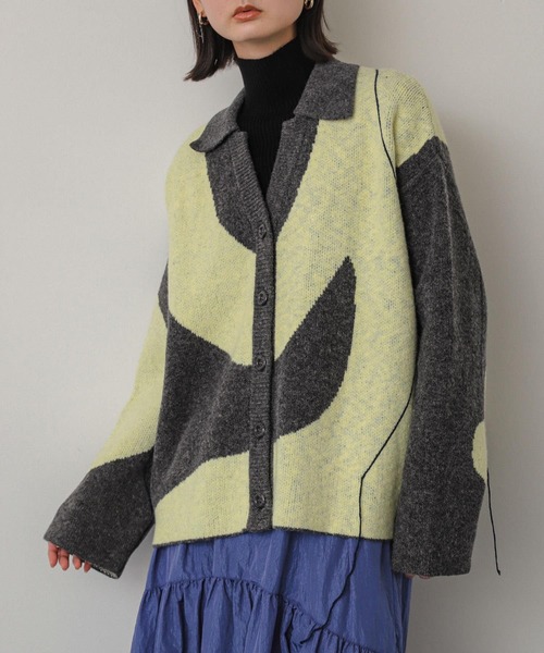 SENSE OF PLACE by URBAN RESEARCH（センスオブプレイスバイアーバンリサーチ）の「ニュアンスパターンステッチカーディガン（カーディガン/ボレロ・レディース・ブルー系その他/ホワイト系その他/グレー系その他・ONE）」の11枚目の写真