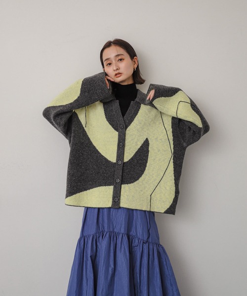 SENSE OF PLACE by URBAN RESEARCH（センスオブプレイスバイアーバンリサーチ）の「ニュアンスパターンステッチカーディガン（カーディガン/ボレロ・レディース・ブルー系その他/ホワイト系その他/グレー系その他・ONE）」の12枚目の写真