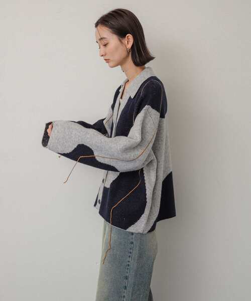 SENSE OF PLACE by URBAN RESEARCH（センスオブプレイスバイアーバンリサーチ）の「ニュアンスパターンステッチカーディガン（カーディガン/ボレロ・レディース・ブルー系その他/ホワイト系その他/グレー系その他・ONE）」の22枚目の写真