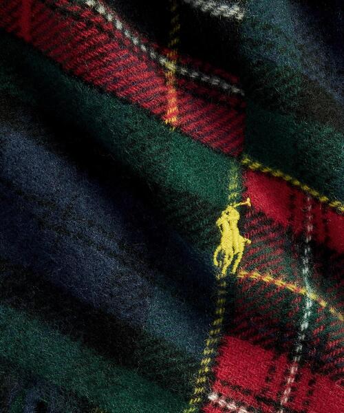 POLO RALPH LAUREN（ポロ ラルフ ローレン）の「パッチワーク チェック ウールブレンド マフラー（マフラー・メンズ・レッド・ONE）」の2枚目の写真