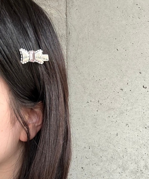 セール】【2個セット】シルバーリボンミニヘアピン（ヘアピン