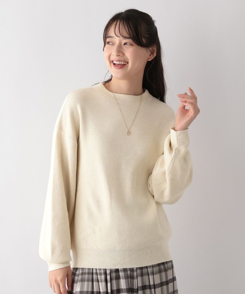 GLOBAL WORK Smile Seed Store（グローバルワーク スマイルシードストア）の「なめらかアゼ編みボトルネックプルオーバー/116036（ニット/セーター・レディース・ベージュ/イエロー/アイボリー/ブラック/杢グレー/ブルー/レッド/グレー・SMALL/LARGE/MEDIUM/X-LARGE）」の9枚目の写真