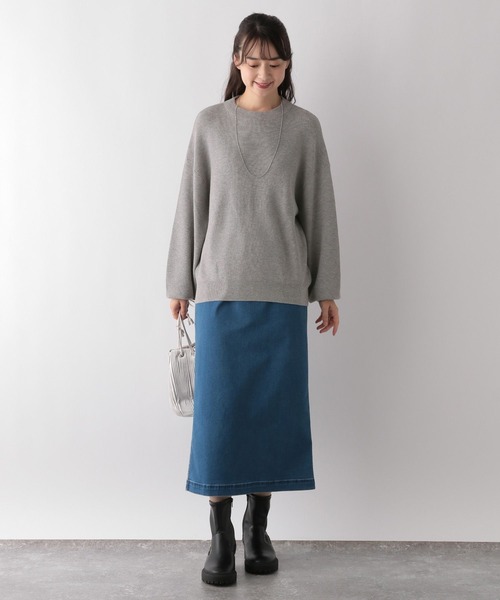 GLOBAL WORK Smile Seed Store（グローバルワーク スマイルシードストア）の「なめらかアゼ編みボトルネックプルオーバー/116036（ニット/セーター・レディース・ベージュ/イエロー/アイボリー/ブラック/杢グレー/ブルー/レッド/グレー・SMALL/LARGE/MEDIUM/X-LARGE）」の14枚目の写真