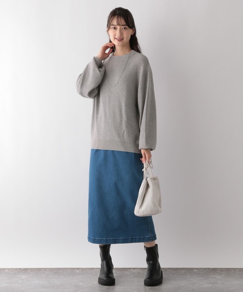 GLOBAL WORK Smile Seed Store（グローバルワーク スマイルシードストア）の「なめらかアゼ編みボトルネックプルオーバー/116036（ニット/セーター・レディース・ベージュ/イエロー/アイボリー/ブラック/杢グレー/ブルー/レッド/グレー・SMALL/LARGE/MEDIUM/X-LARGE）」の15枚目の写真