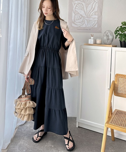 ルネ♡ティアードワンピース Rene ルネ ウォッシャブルリネンティアードドレス ワンピース