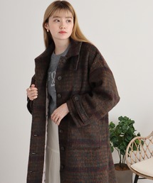 EMAGO 起毛ﾁｪｯｸﾛﾝｸﾞｺｰﾄ