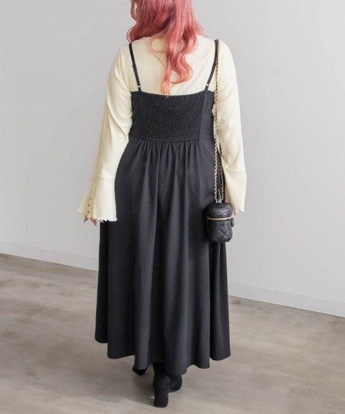 CLETTE(クレット)の「ボタン付きフレアスリーブプルオーバー(Tシャツ/カットソー・レディース・ブラック/チャコールグレー/アイボリー・LL/3L/4L)」の13枚目の写真