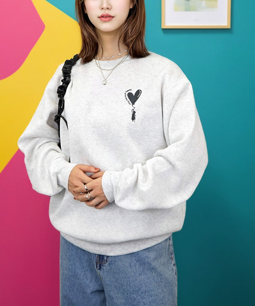 Candlestick(キャンドルスティック)の「選べる ワンポイント 刺繍 ロゴ スウェット トレーナー カットソー(スウェット・レディース・ホワイト系4/ブラック系3/ピンク/モカ/スミクロ/ネイビー/杢グレー/ダークグリーン/ホワイト系3/ブラック系4/サックスブルー/ブラウン系2/ブラック系/ブラック系2/パープル系/パープル/ブラック/ホワイト系/ホワイト系2/ブラウン系・M/L/LL)」の21枚目の写真