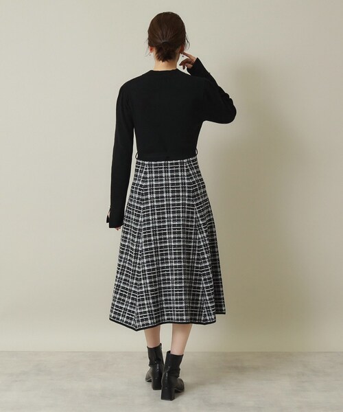 ITS'DEMO（イッツデモ）の「◆【手洗い可】ツイード調ニットワンピ（ワンピース・レディース・サックスブルー/ベージュ/ブラック・00）」の10枚目の写真