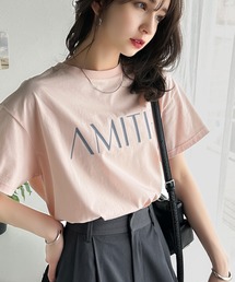 ワンランク上の大人シンプルベーシック。シルケット加工フロッキープリントTシャツ(半袖)
