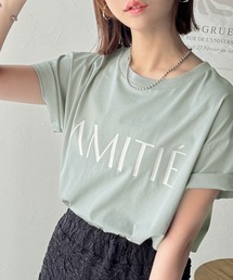 ワンランク上の大人シンプルベーシック。シルケット加工フロッキープリントTシャツ（半袖）