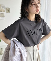 ワンランク上の大人シンプルベーシック。シルケット加工フロッキープリントTシャツ(半袖)