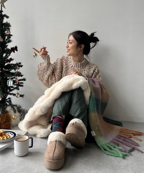 セール】◇カラフルネップ ハイネックニットプルオーバー