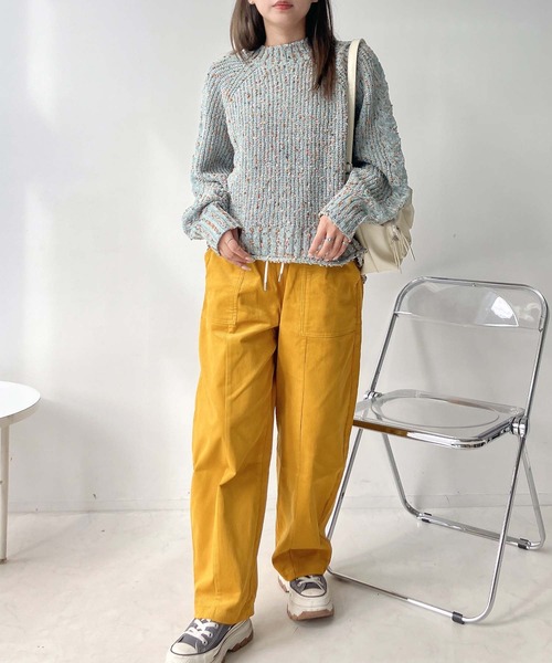 AS KNOW AS plus(アズノゥアズプラス)の「◇カラフルネップ ハイネックニットプルオーバー(ニット/セーター・レディース・ライトベージュ/ライトグレー/ネイビー/ミント・FREE)」の11枚目の写真