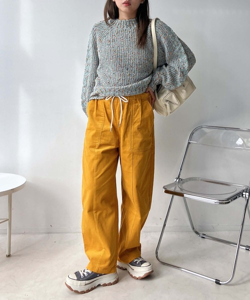 AS KNOW AS plus(アズノゥアズプラス)の「◇カラフルネップ ハイネックニットプルオーバー(ニット/セーター・レディース・ライトベージュ/ライトグレー/ネイビー/ミント・FREE)」の13枚目の写真