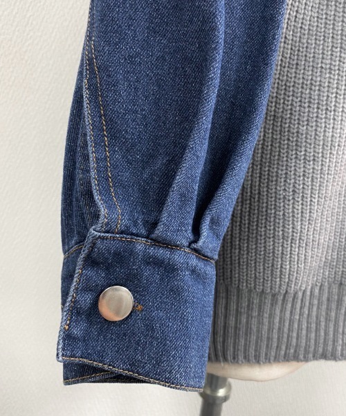 セール】デニムスリーブ切替えニット（ニット/セーター）｜LADY