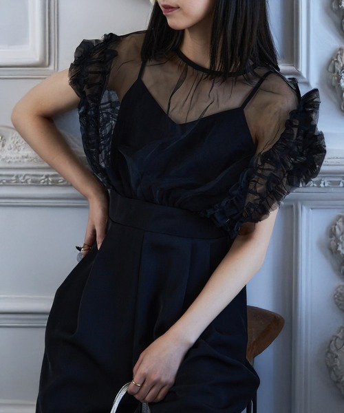 MAISON BREEZE(メゾンブリーズ)の「【MAISON BREEZE】チュールフリルオールインワン 結婚式 二次会 成人式 謝恩会 パーティー フォーマル オケージョン(つなぎ/オールインワン・レディース・ブラック/チャコールグレー/ベージュ・S/M)」の22枚目の写真
