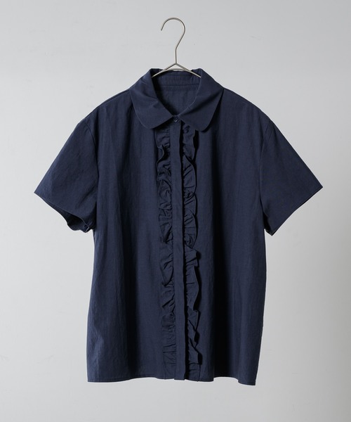 ROUND COLLAR FRILL SHIRT / ラウンドカラーフリルシャツ ROUND COLLAR FRILL SHIRT / ラウンドカラーフリルシャツ