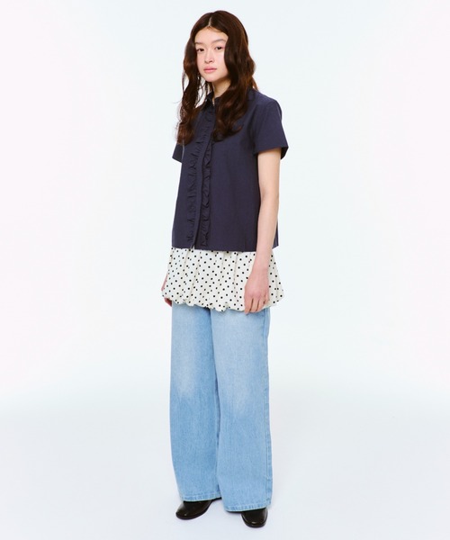 ROUND COLLAR FRILL SHIRT / ラウンドカラーフリルシャツ（シャツ