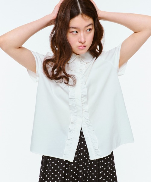 ROUND COLLAR FRILL SHIRT / ラウンドカラーフリルシャツ ROUND COLLAR FRILL SHIRT / ラウンドカラーフリルシャツ