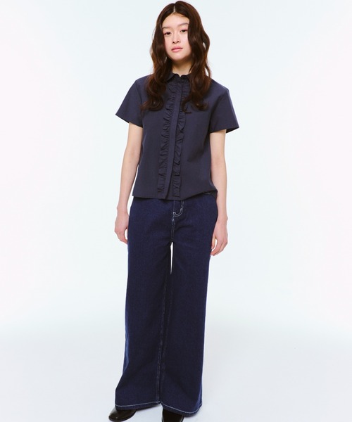 ROUND COLLAR FRILL SHIRT / ラウンドカラーフリルシャツ