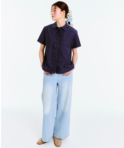 FEKETE フリルラウンドカラーシャツ ROUND COLLAR FRILL SHIRT / ラウンドカラーフリルシャツ