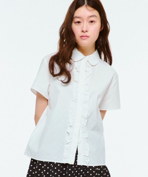 ブラウス シャツ ROUND COLLAR FRILL SHIRT / ラウンドカラーフリルシャツ レディース FEKETE ブラウス シャツ ROUND COLLAR FRILL SHIRT / ラウンド