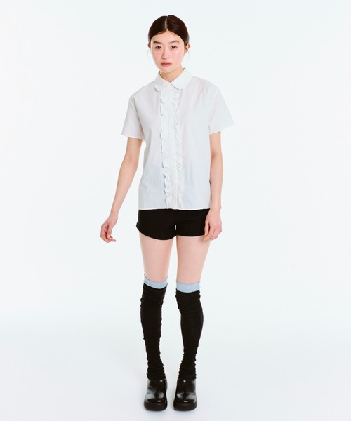 ROUND COLLAR FRILL SHIRT / ラウンドカラーフリルシャツ ROUND COLLAR FRILL SHIRT / ラウンドカラーフリルシャツ