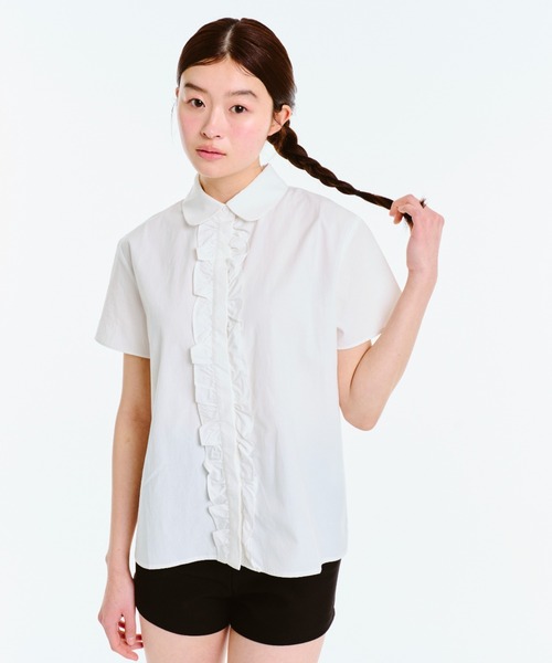 ROUND COLLAR FRILL SHIRT / ラウンドカラーフリルシャツ ROUND COLLAR FRILL SHIRT / ラウンドカラーフリルシャツ