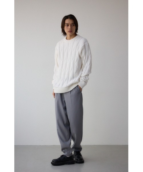 AZUL by moussy(アズールバイマウジー)の「ダイアゴナルニット(ニット/セーター・メンズ・ブラック/グレー/ホワイト・MEDIUM/LARGE)」の5枚目の写真