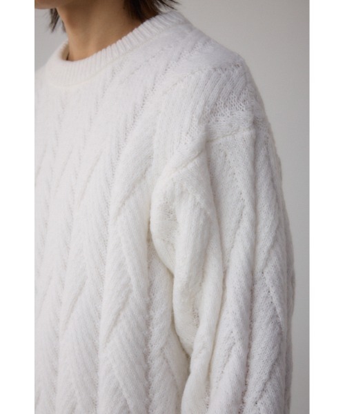 AZUL by moussy(アズールバイマウジー)の「ダイアゴナルニット(ニット/セーター・メンズ・ブラック/グレー/ホワイト・MEDIUM/LARGE)」の10枚目の写真