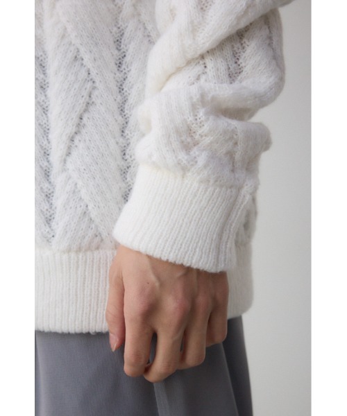 AZUL by moussy(アズールバイマウジー)の「ダイアゴナルニット(ニット/セーター・メンズ・ブラック/グレー/ホワイト・MEDIUM/LARGE)」の11枚目の写真