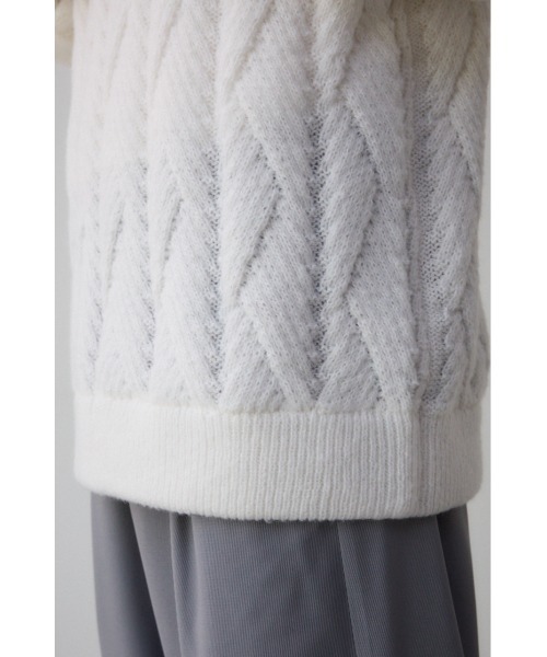 AZUL by moussy(アズールバイマウジー)の「ダイアゴナルニット(ニット/セーター・メンズ・ブラック/グレー/ホワイト・MEDIUM/LARGE)」の12枚目の写真