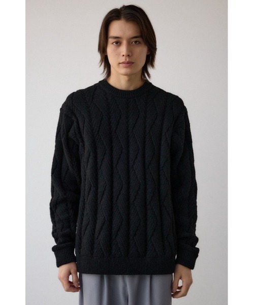 AZUL by moussy(アズールバイマウジー)の「ダイアゴナルニット(ニット/セーター・メンズ・ブラック/グレー/ホワイト・MEDIUM/LARGE)」の16枚目の写真