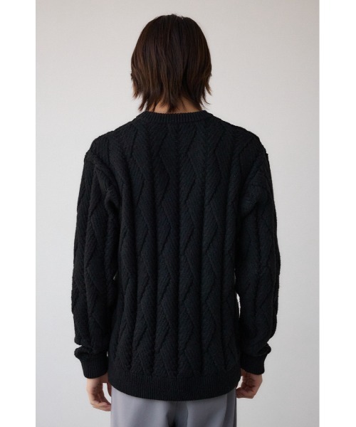 AZUL by moussy(アズールバイマウジー)の「ダイアゴナルニット(ニット/セーター・メンズ・ブラック/グレー/ホワイト・MEDIUM/LARGE)」の18枚目の写真