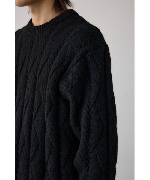 AZUL by moussy(アズールバイマウジー)の「ダイアゴナルニット(ニット/セーター・メンズ・ブラック/グレー/ホワイト・MEDIUM/LARGE)」の20枚目の写真