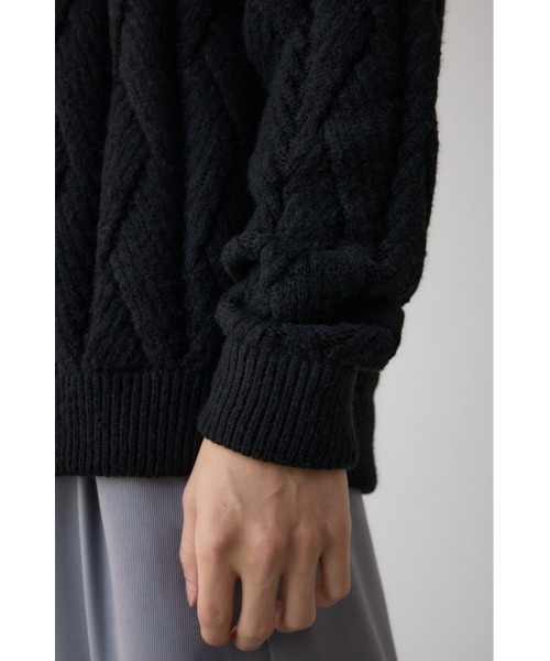 AZUL by moussy(アズールバイマウジー)の「ダイアゴナルニット(ニット/セーター・メンズ・ブラック/グレー/ホワイト・MEDIUM/LARGE)」の21枚目の写真